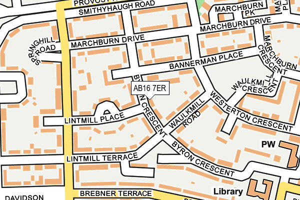 AB16 7ER map - OS OpenMap – Local (Ordnance Survey)
