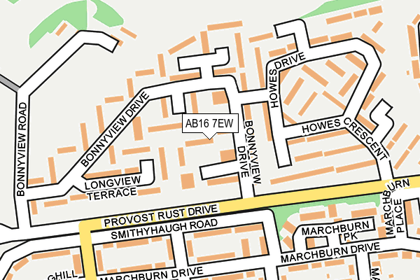AB16 7EW map - OS OpenMap – Local (Ordnance Survey)