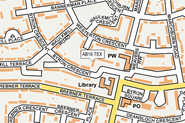 AB16 7EX map - OS OpenMap – Local (Ordnance Survey)