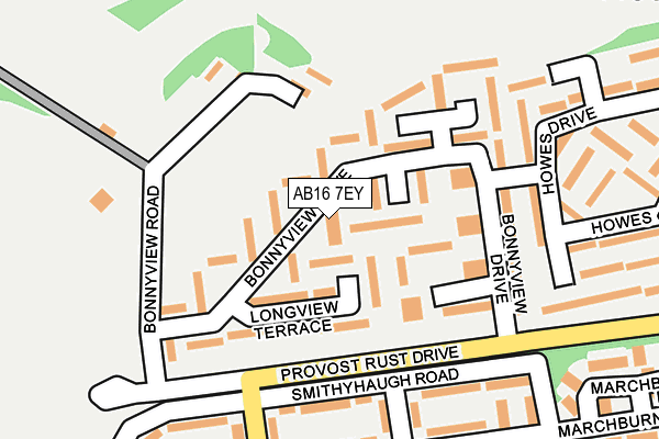 AB16 7EY map - OS OpenMap – Local (Ordnance Survey)