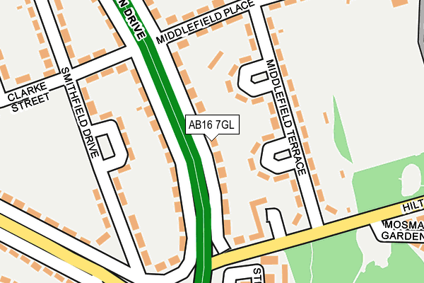 AB16 7GL map - OS OpenMap – Local (Ordnance Survey)