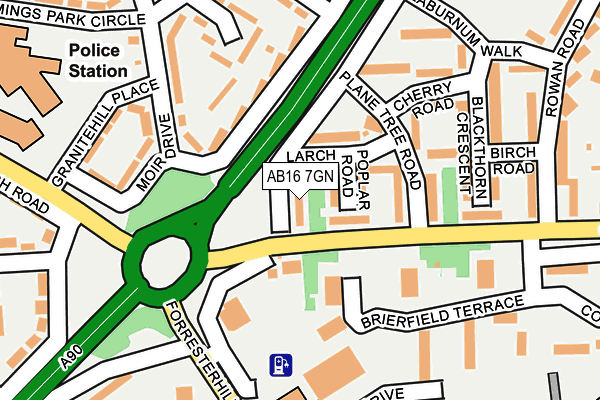 AB16 7GN map - OS OpenMap – Local (Ordnance Survey)