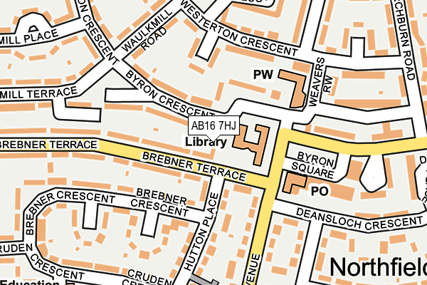 AB16 7HJ map - OS OpenMap – Local (Ordnance Survey)