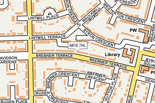 AB16 7HL map - OS OpenMap – Local (Ordnance Survey)