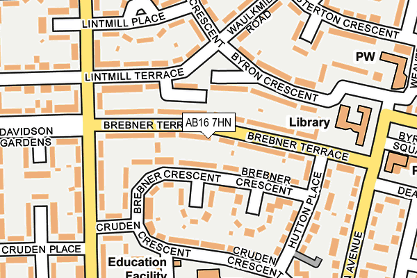 AB16 7HN map - OS OpenMap – Local (Ordnance Survey)