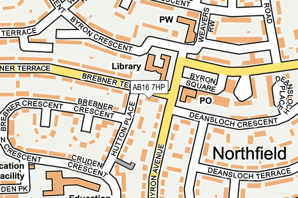 AB16 7HP map - OS OpenMap – Local (Ordnance Survey)