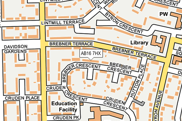 AB16 7HX map - OS OpenMap – Local (Ordnance Survey)