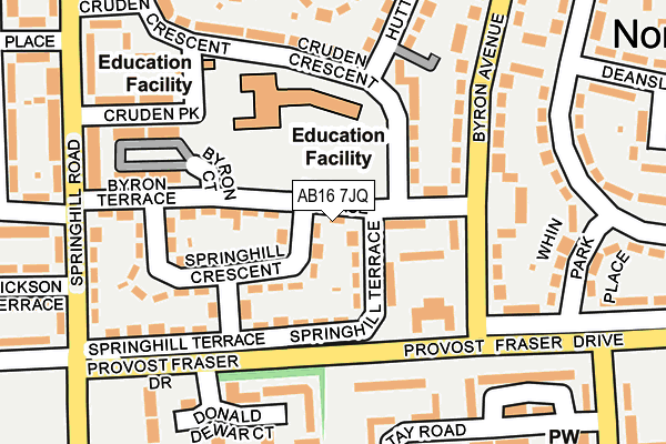 AB16 7JQ map - OS OpenMap – Local (Ordnance Survey)