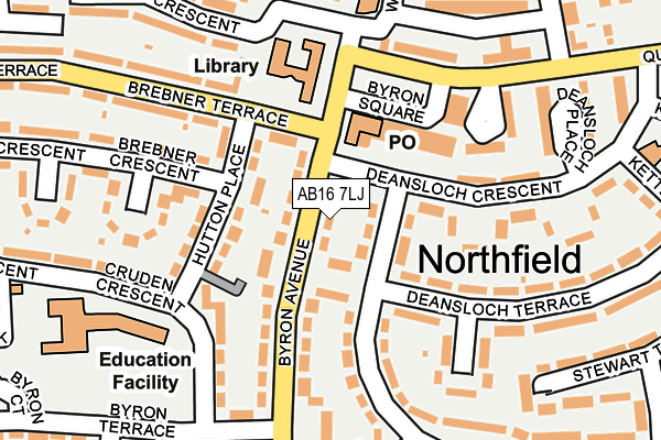 AB16 7LJ map - OS OpenMap – Local (Ordnance Survey)