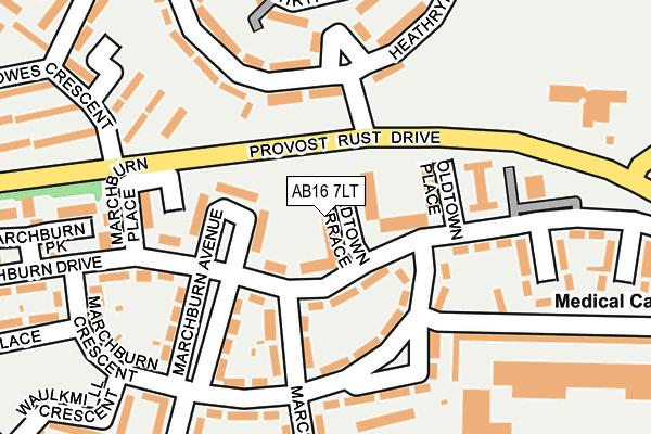 AB16 7LT map - OS OpenMap – Local (Ordnance Survey)