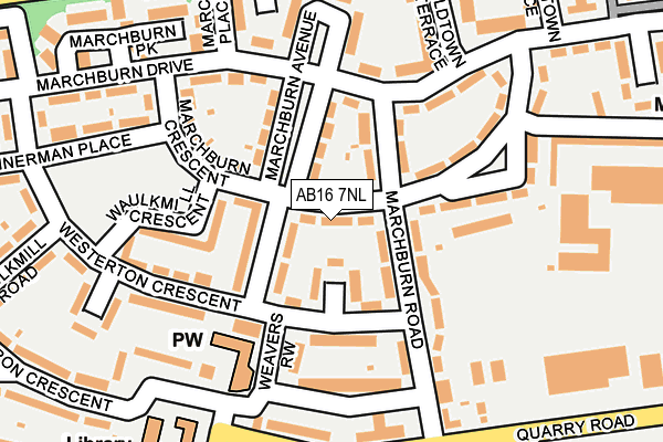 AB16 7NL map - OS OpenMap – Local (Ordnance Survey)
