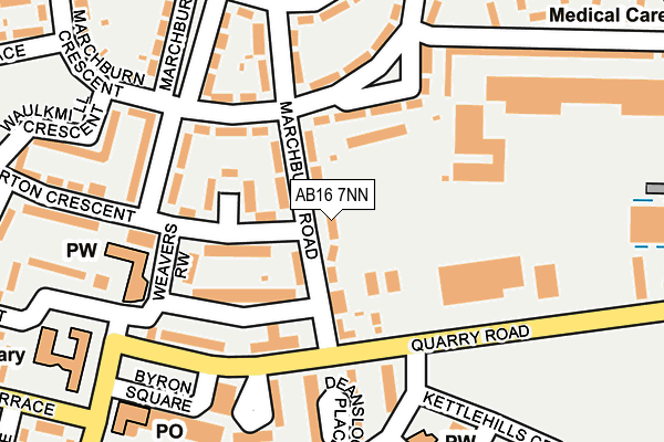 AB16 7NN map - OS OpenMap – Local (Ordnance Survey)