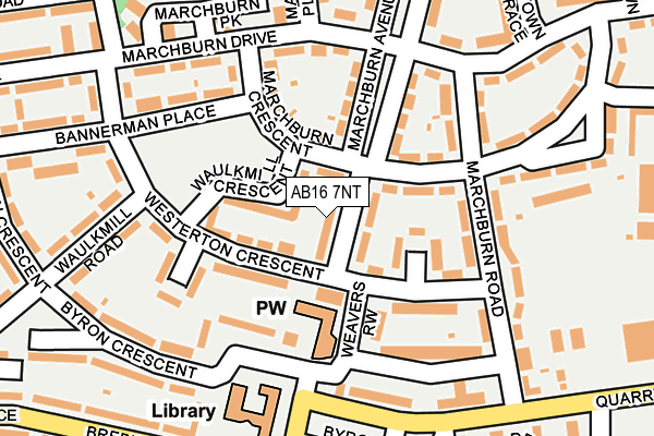 AB16 7NT map - OS OpenMap – Local (Ordnance Survey)
