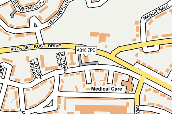 AB16 7PE map - OS OpenMap – Local (Ordnance Survey)