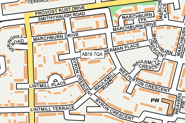 AB16 7QA map - OS OpenMap – Local (Ordnance Survey)