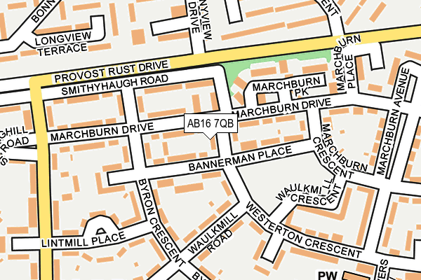 AB16 7QB map - OS OpenMap – Local (Ordnance Survey)