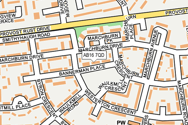 AB16 7QD map - OS OpenMap – Local (Ordnance Survey)