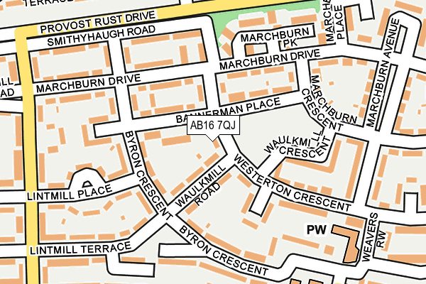 AB16 7QJ map - OS OpenMap – Local (Ordnance Survey)
