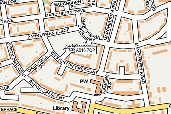 AB16 7QP map - OS OpenMap – Local (Ordnance Survey)