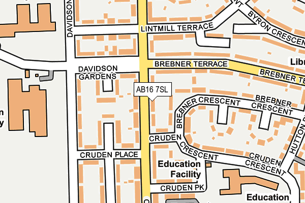 AB16 7SL map - OS OpenMap – Local (Ordnance Survey)