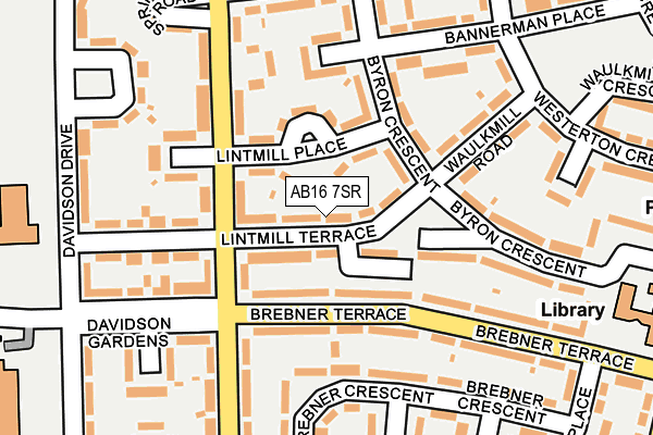 AB16 7SR map - OS OpenMap – Local (Ordnance Survey)