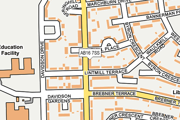 AB16 7SS map - OS OpenMap – Local (Ordnance Survey)