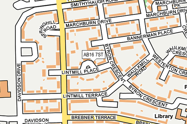 AB16 7ST map - OS OpenMap – Local (Ordnance Survey)