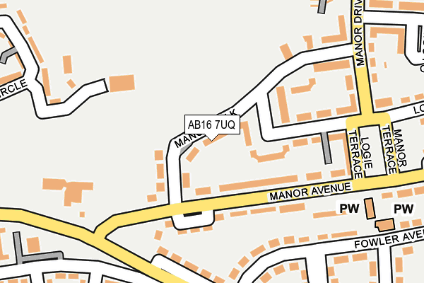 AB16 7UQ map - OS OpenMap – Local (Ordnance Survey)