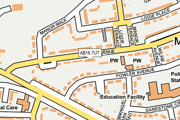 AB16 7UT map - OS OpenMap – Local (Ordnance Survey)
