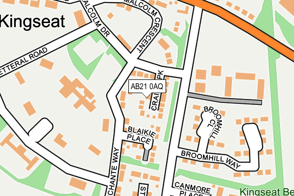 AB21 0AQ map - OS OpenMap – Local (Ordnance Survey)
