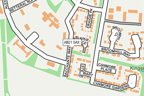 AB21 0AX map - OS OpenMap – Local (Ordnance Survey)