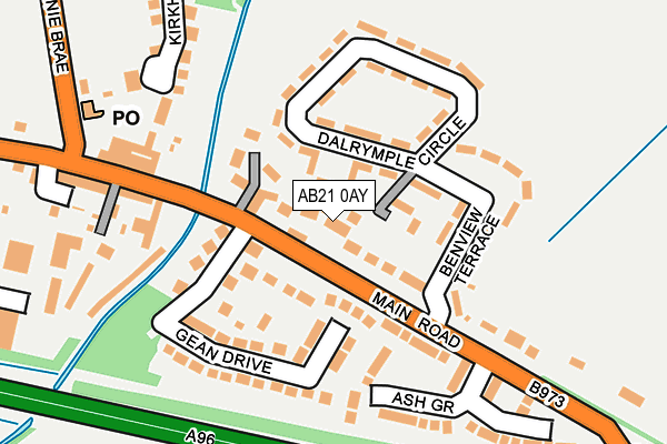 AB21 0AY map - OS OpenMap – Local (Ordnance Survey)