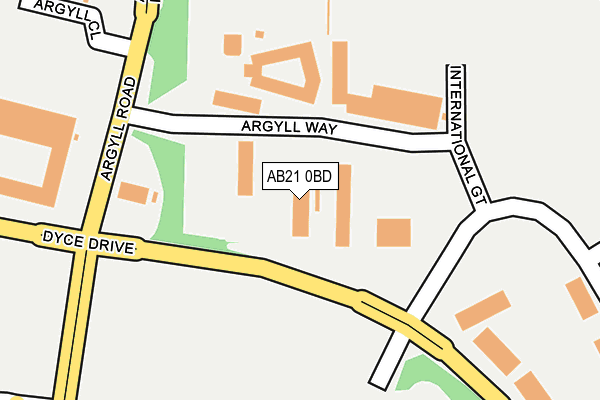 AB21 0BD map - OS OpenMap – Local (Ordnance Survey)