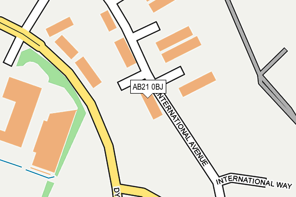 AB21 0BJ map - OS OpenMap – Local (Ordnance Survey)