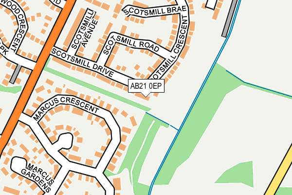 AB21 0EP map - OS OpenMap – Local (Ordnance Survey)