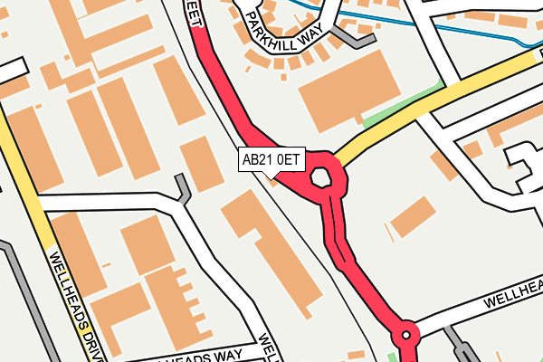 AB21 0ET map - OS OpenMap – Local (Ordnance Survey)
