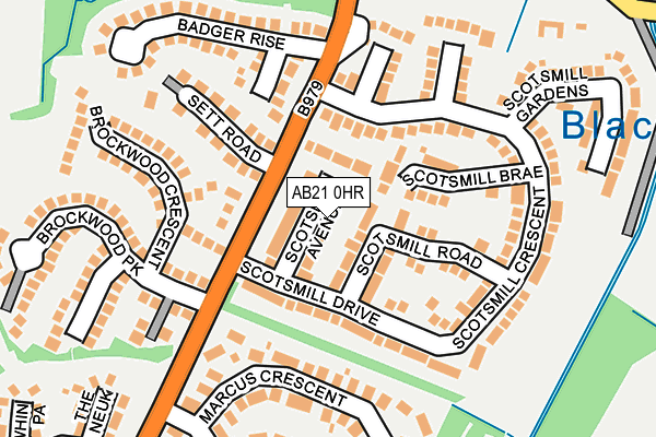 AB21 0HR map - OS OpenMap – Local (Ordnance Survey)
