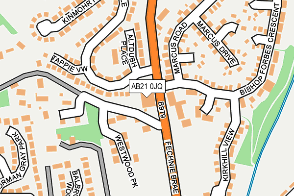 AB21 0JQ map - OS OpenMap – Local (Ordnance Survey)