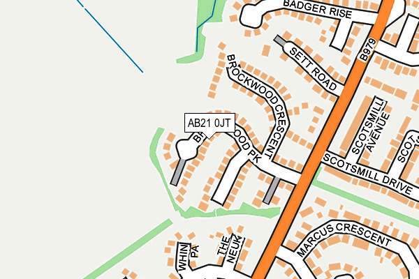 AB21 0JT map - OS OpenMap – Local (Ordnance Survey)