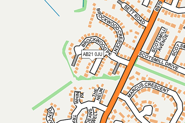 AB21 0JU map - OS OpenMap – Local (Ordnance Survey)
