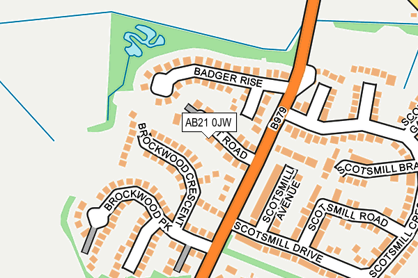 AB21 0JW map - OS OpenMap – Local (Ordnance Survey)