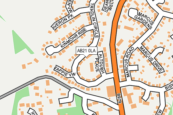 AB21 0LA map - OS OpenMap – Local (Ordnance Survey)