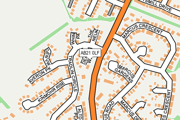 AB21 0LF map - OS OpenMap – Local (Ordnance Survey)