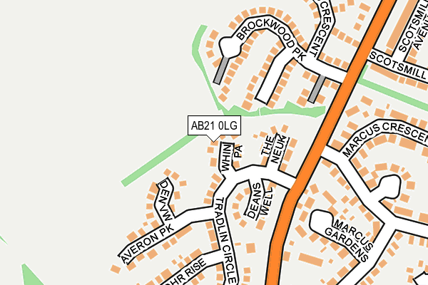 AB21 0LG map - OS OpenMap – Local (Ordnance Survey)