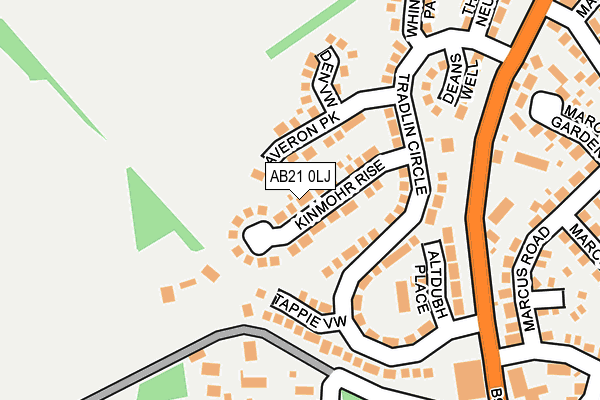 AB21 0LJ map - OS OpenMap – Local (Ordnance Survey)