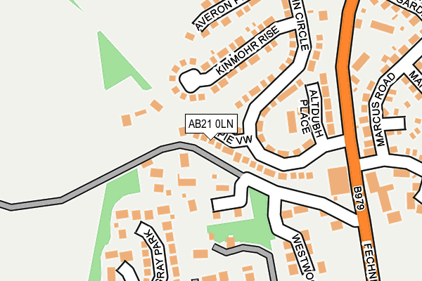AB21 0LN map - OS OpenMap – Local (Ordnance Survey)