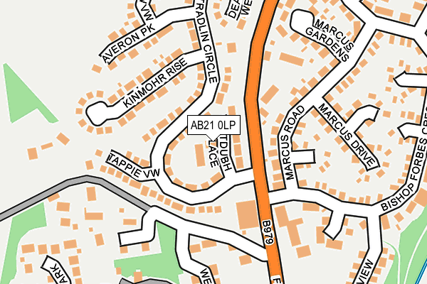 AB21 0LP map - OS OpenMap – Local (Ordnance Survey)
