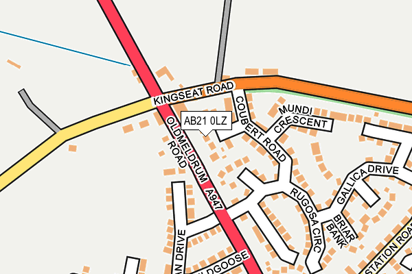 AB21 0LZ map - OS OpenMap – Local (Ordnance Survey)