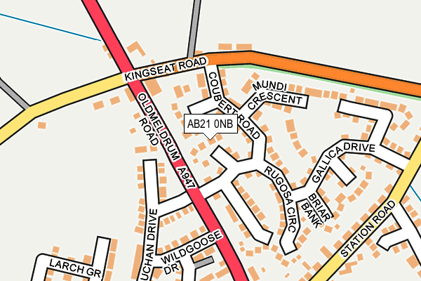 AB21 0NB map - OS OpenMap – Local (Ordnance Survey)