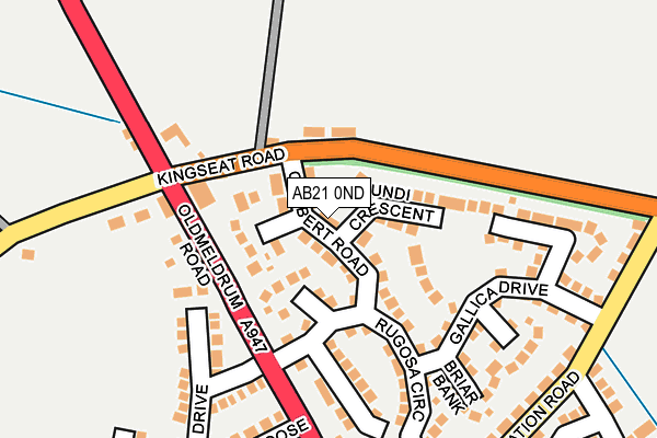 AB21 0ND map - OS OpenMap – Local (Ordnance Survey)
